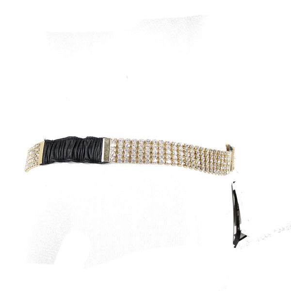 Christine Alexander NEW $125 Sz L Gold Crystal Topaz Hinge Buckle 40" Belt