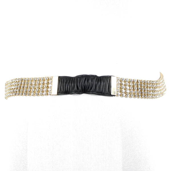 Christine Alexander NEW $125 Sz L Gold Crystal Topaz Hinge Buckle 40" Belt