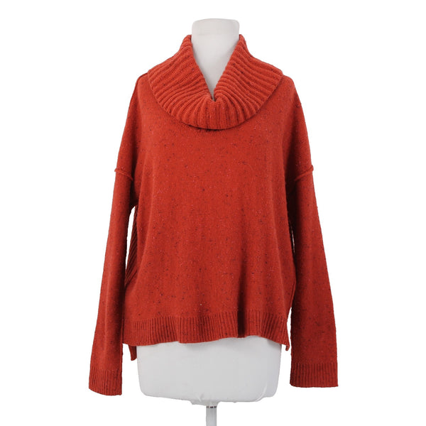 Rachel Roy Sweater Sz S Rust Slub Knit Textured Acrylic Blend Turtleneck Sweater