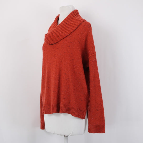 Rachel Roy Sweater Sz S Rust Slub Knit Textured Acrylic Blend Turtleneck Sweater