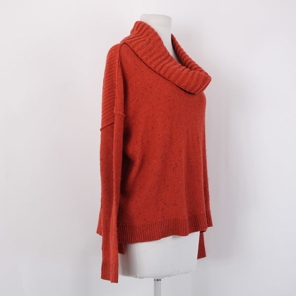 Rachel Roy Sweater Sz S Rust Slub Knit Textured Acrylic Blend Turtleneck Sweater