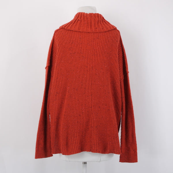 Rachel Roy Sweater Sz S Rust Slub Knit Textured Acrylic Blend Turtleneck Sweater