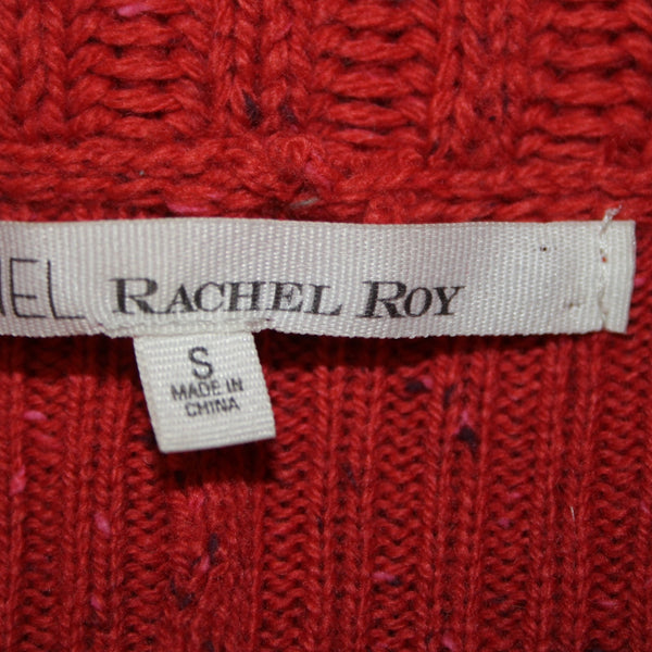 Rachel Roy Sweater Sz S Rust Slub Knit Textured Acrylic Blend Turtleneck Sweater