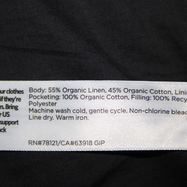 Eileen Fisher Sz XS Gray Collared Pockets Lined Organic Linen Cotton Vest