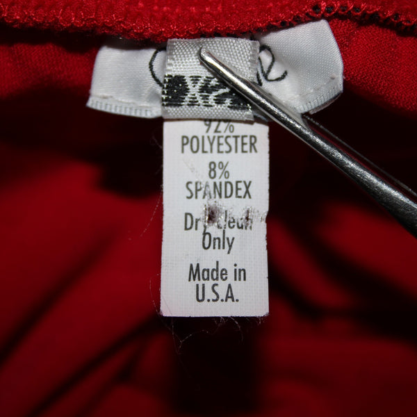 Cache Sz XS Red Silver Beads Racer Back Draped Polyester Spandex Dress