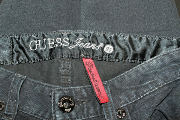 Guess Skinny Leg Sz 24 x 28 Navy Blue Denim Cotton Blend Distressed Jeans