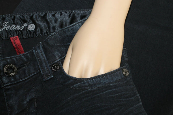 Guess Skinny Leg Sz 24 x 28 Navy Blue Denim Cotton Blend Distressed Jeans