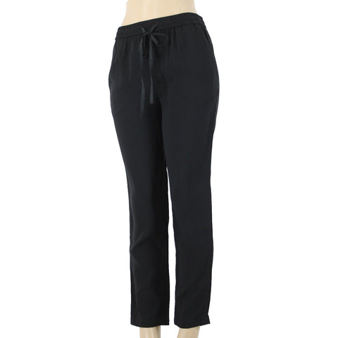 Red Valentino Sz 40 x 28 Black Drawstring Pockets Unlined Acetate Viscose Pant