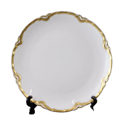 Haviland France 6.25" White Gilded Scalloped Edge Bread Butter Plate (s)