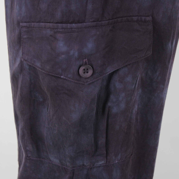 Cloth & Stone Sz M x 27  Purple Blue Tie Dye 100% Tencel Lyocell Crop Cargo Pant
