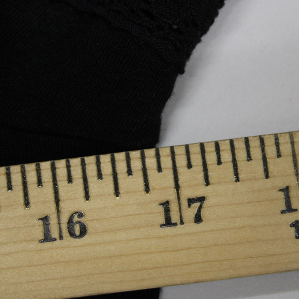 1 State Sz S Black V Neck Eyelet Elastic Sleeves Linen Spun Rayon Top