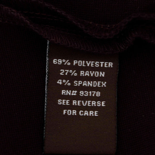 Adrienne Vittadini Sz 10 Burgundy Pin Tuck Front Poly Blend Pencil Knit Skirt