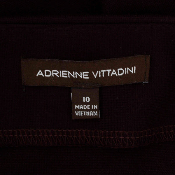 Adrienne Vittadini Sz 10 Burgundy Pin Tuck Front Poly Blend Pencil Knit Skirt