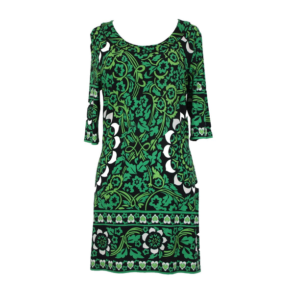 INC International Concepts Sz S Green White Black Polyester Spandex Dress