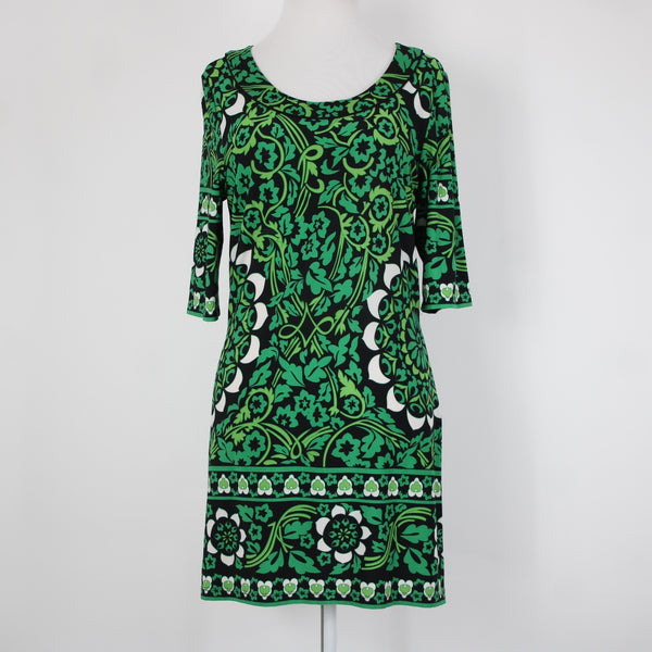 INC International Concepts Sz S Green White Black Polyester Spandex Dress