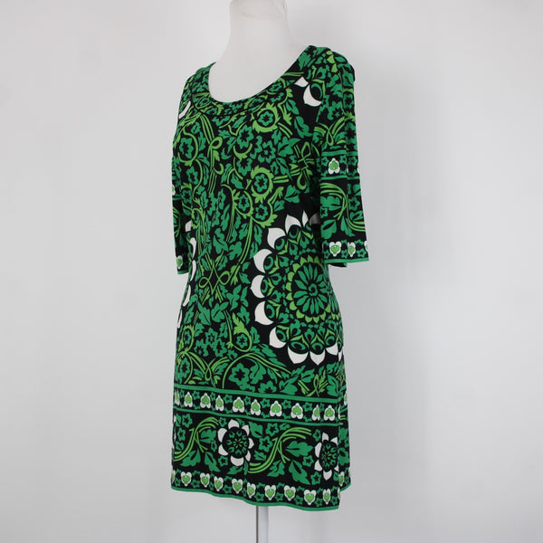 INC International Concepts Sz S Green White Black Polyester Spandex Dress