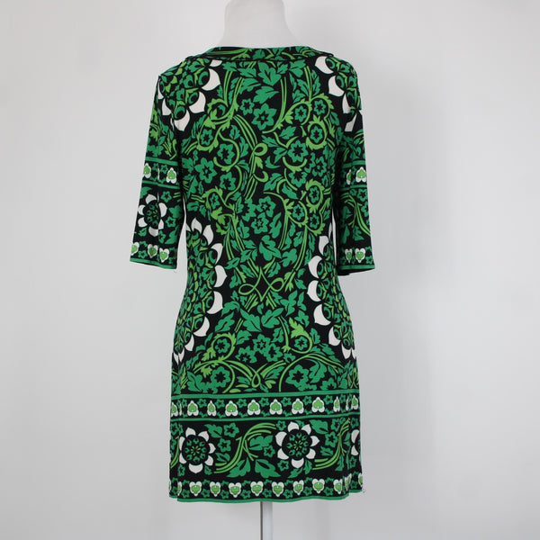 INC International Concepts Sz S Green White Black Polyester Spandex Dress