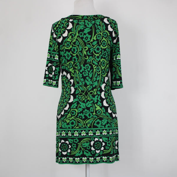 INC International Concepts Sz S Green White Black Polyester Spandex Dress