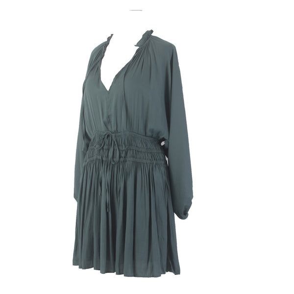 Mustard Seed Dress NEW $60 Prove Me Right Sz M Green Gathered 100% Poly Rayon
