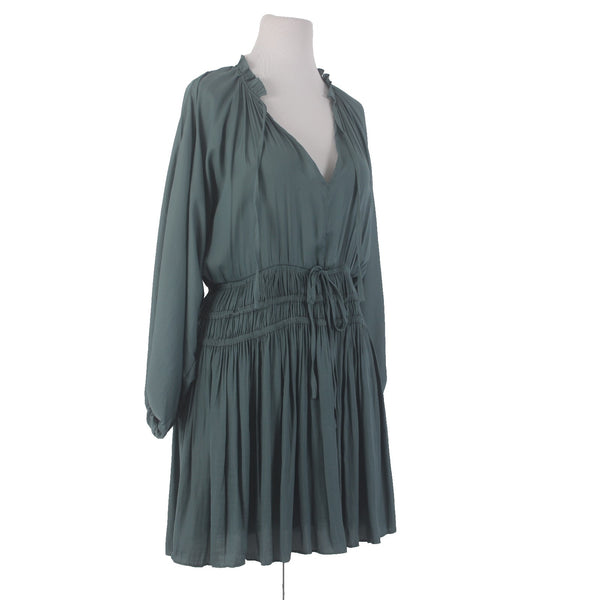 Mustard Seed Dress NEW $60 Prove Me Right Sz M Green Gathered 100% Poly Rayon