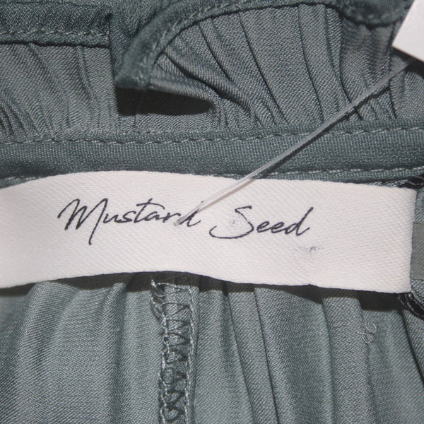 Mustard Seed Dress NEW $60 Prove Me Right Sz M Green Gathered 100% Poly Rayon