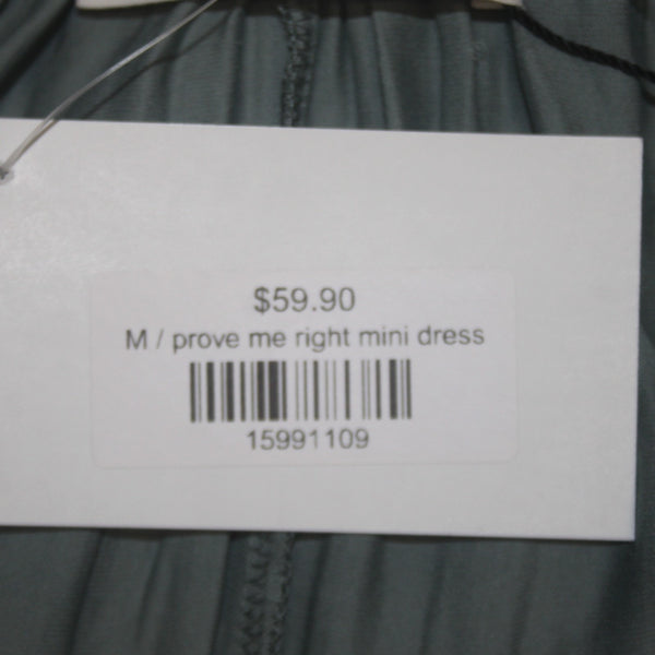 Mustard Seed Dress NEW $60 Prove Me Right Sz M Green Gathered 100% Poly Rayon