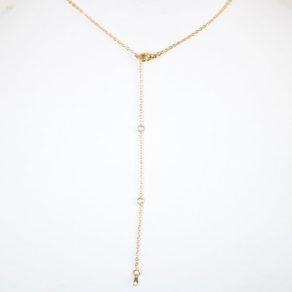 LINDSAY Name Goldtone Rhinestone Accent 14.5" w 4.5" Multi Ring Ext Necklace #2