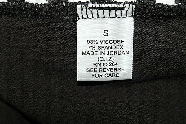 Dressbarn Sz S Black White Stripe Tie Front Twofer Viscose Spandex Top