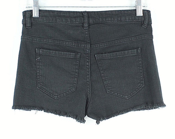 Material Girl Sz 3 x 2.5 Black Pink Blue Rhinestone Cotton Blend Booty Shorts