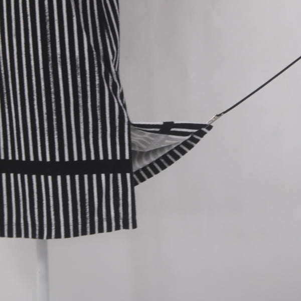 Marimekko Dress Sz S Black White Striped Unlined Cotton Polyester Shift Dress