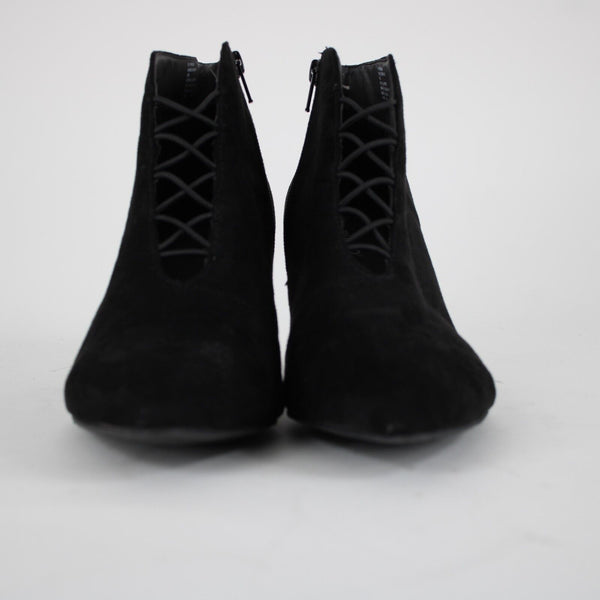 Rialto Maxine Sz 11 M Black Fabric Upper Witchy Witch 3" Ankle Booties