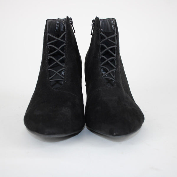 Rialto Maxine Sz 11 M Black Fabric Upper Witchy Witch 3" Ankle Booties