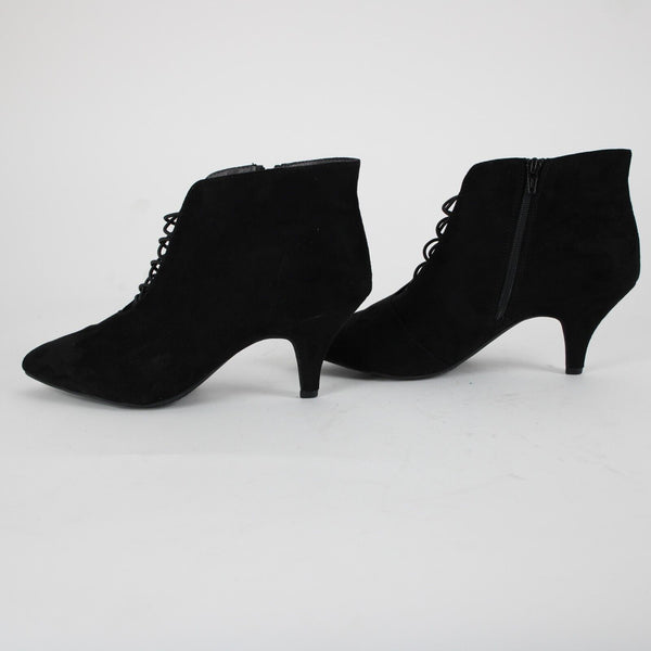 Rialto Maxine Sz 11 M Black Fabric Upper Witchy Witch 3" Ankle Booties