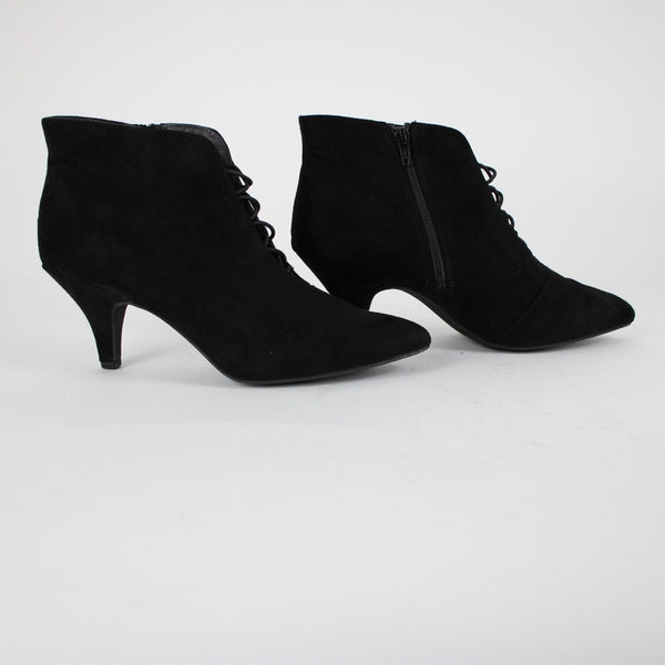 Rialto Maxine Sz 11 M Black Fabric Upper Witchy Witch 3" Ankle Booties
