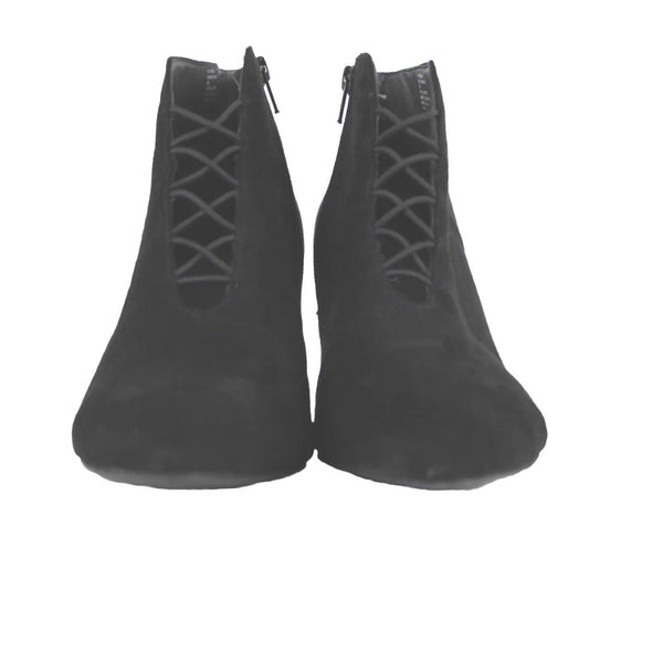 Rialto Maxine Sz 11 M Black Fabric Upper Witchy Witch 3" Ankle Booties
