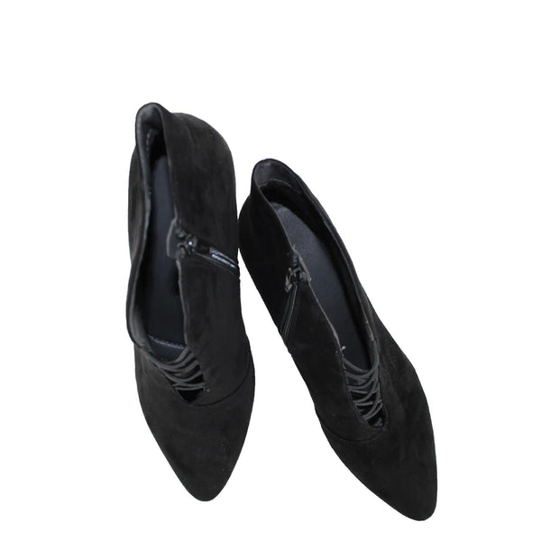 Rialto Maxine Sz 11 M Black Fabric Upper Witchy Witch 3" Ankle Booties