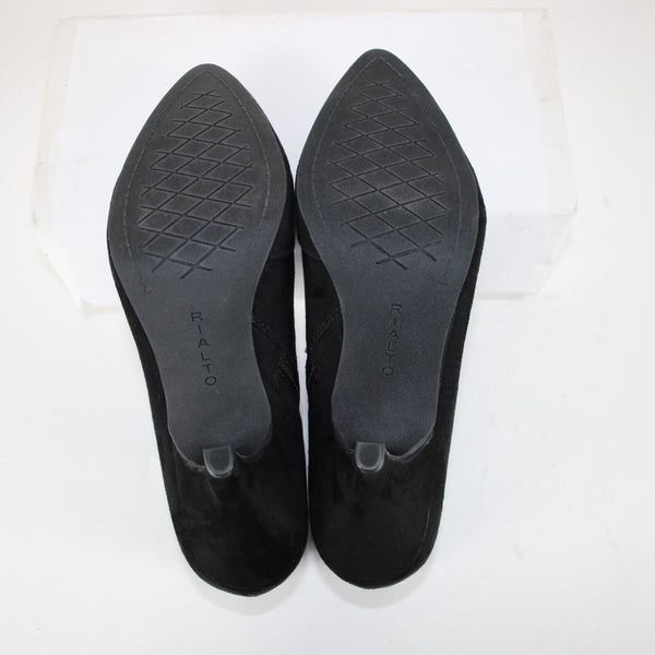 Rialto Maxine Sz 11 M Black Fabric Upper Witchy Witch 3" Ankle Booties