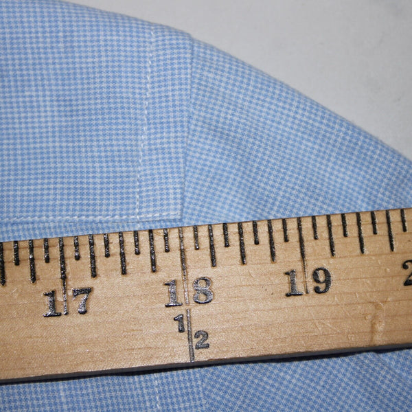 Emile Lafaurie Sz S Light Blue White Check Collarless Nehru Cotton Linen Shirt