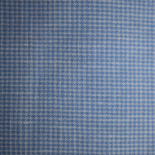 Emile Lafaurie Sz S Light Blue White Check Collarless Nehru Cotton Linen Shirt