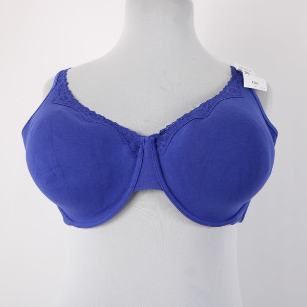 Serenada Bra NEW $24 Sz 50D Royal Blue Unpadded Wired Cotton Spandex Bra