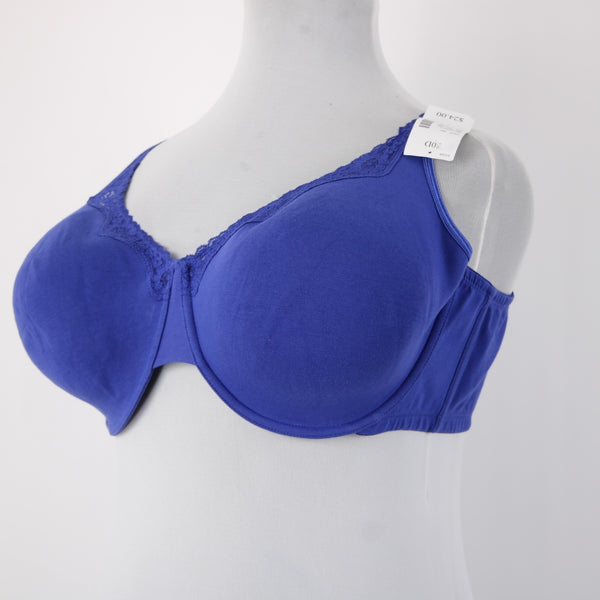 Serenada Bra NEW $24 Sz 50D Royal Blue Unpadded Wired Cotton Spandex Bra