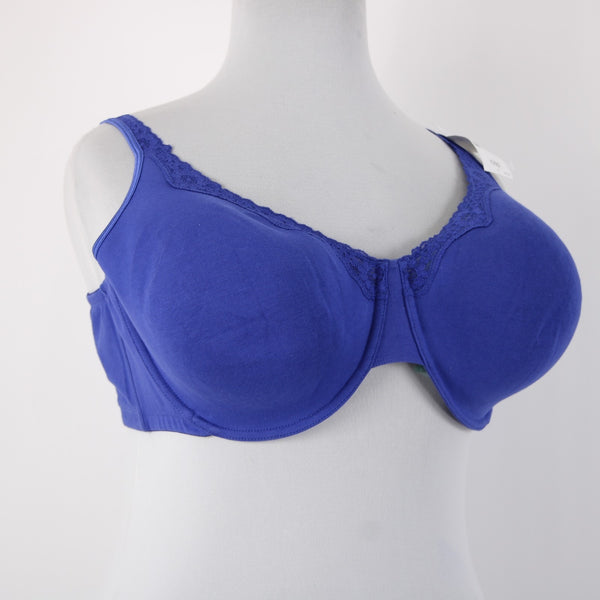 Serenada Bra NEW $24 Sz 50D Royal Blue Unpadded Wired Cotton Spandex Bra