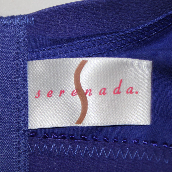 Serenada Bra NEW $24 Sz 50D Royal Blue Unpadded Wired Cotton Spandex Bra
