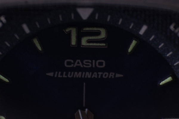 Casio Illuminator Silver Blue Telememo30 Alarm Water Resistant Stainless Watch