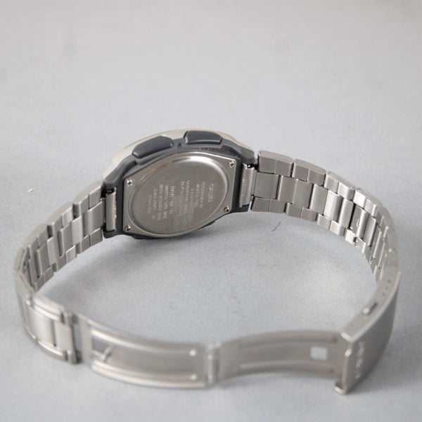 Casio Illuminator Silver Blue Telememo30 Alarm Water Resistant Stainless Watch