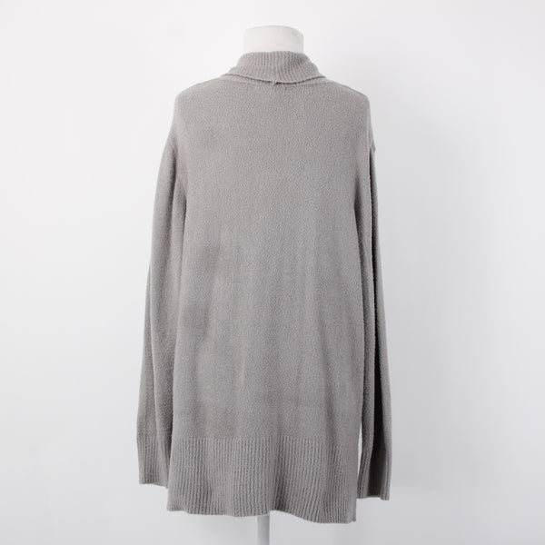 Rachel Zoe NEW Sz L Stone Gray Patch Pockets Nylon Blend Cozy Cardigan Jacket