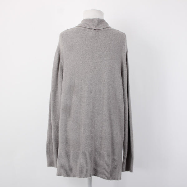 Rachel Zoe NEW Sz L Stone Gray Patch Pockets Nylon Blend Cozy Cardigan Jacket