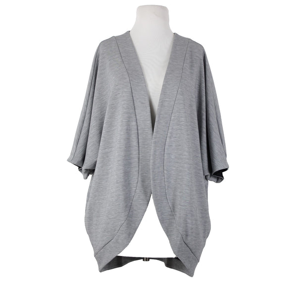 White House Black Market NEW $99 WKND Sz One Size Gray Rayon Poly Wrap Sweater