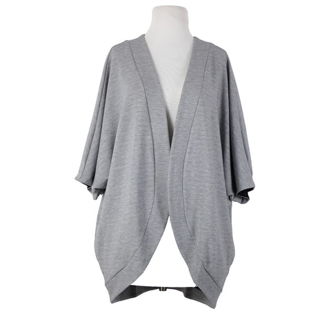 White House Black Market NEW $99 WKND Sz One Size Gray Rayon Poly Wrap Sweater