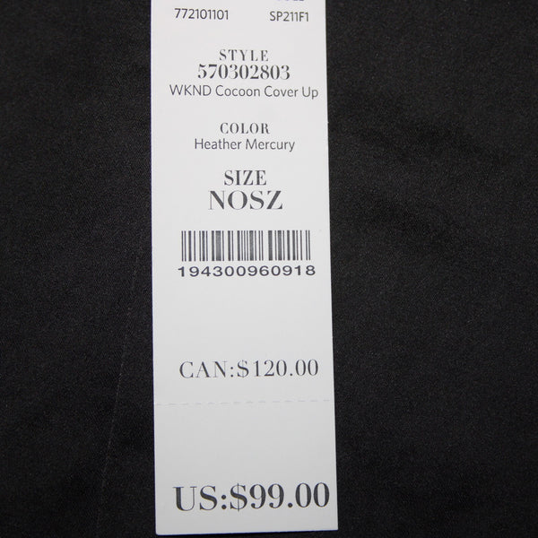 White House Black Market NEW $99 WKND Sz One Size Gray Rayon Poly Wrap Sweater